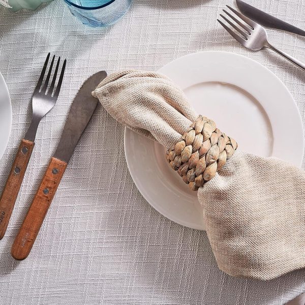 6pcs Farmhouse Napkin Rings Holder by Handmade, Rustic Woven Napkin Rings Holder, Fall Napkin Rings, Woven Napkin Rings for Thanksgiving, Christmas, New Year Eve, Easter - Image 2