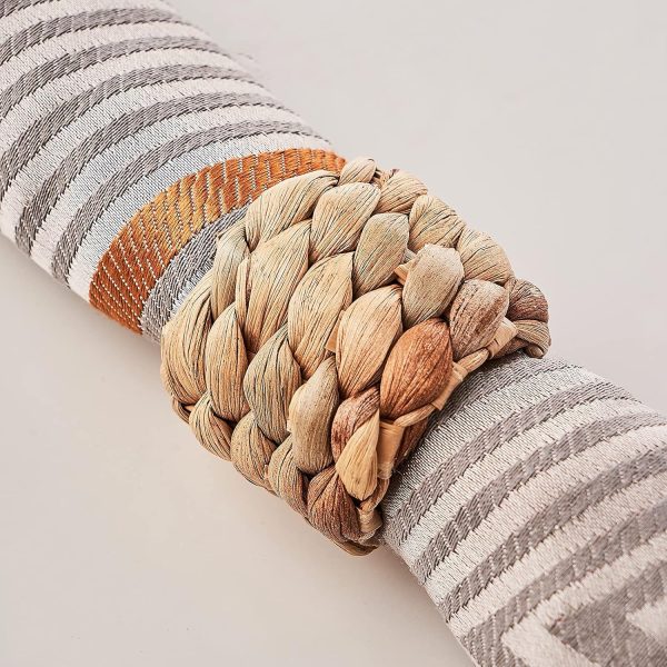 6pcs Farmhouse Napkin Rings Holder by Handmade, Rustic Woven Napkin Rings Holder, Fall Napkin Rings, Woven Napkin Rings for Thanksgiving, Christmas, New Year Eve, Easter - Image 6