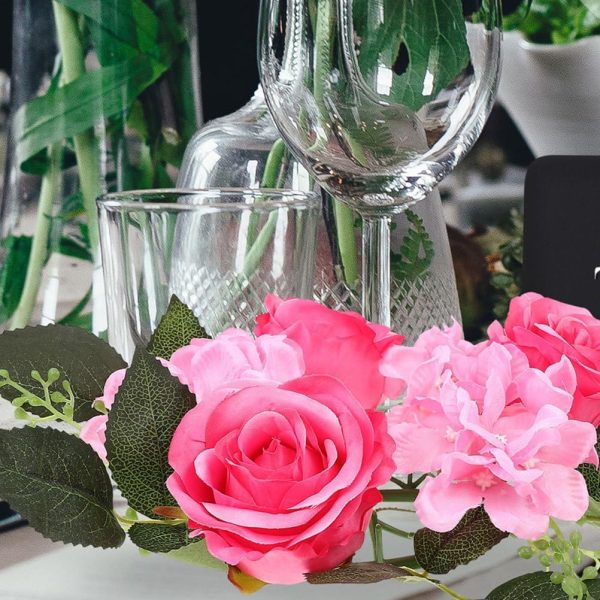 ABOOFAN 2pcs Artificial Candlestick Garland Tapers Candles Home Decoration Napkin Rings Holder Christmas Decor Floral Candle Flower Embellishments Vase Ring Silk Flower Household Bracket - Image 7