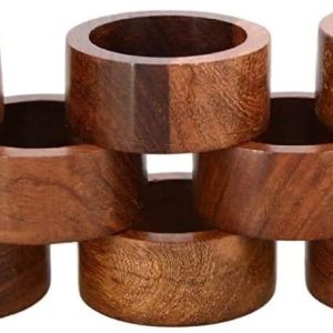 Ajuny Handcrafted Wooden Round Napkin Ring Sleek Plain Decorative 1.5 inch Napkin Holders for Table Décor Dinner Wedding Party Dining Parties Table Decoration Set of 12