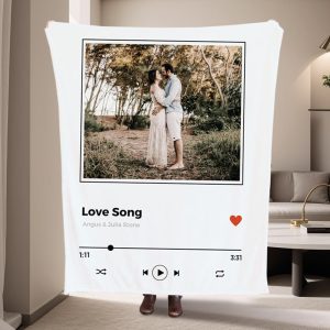 Custom Photo Throw Blanket Customized with Pictures Text Soft Fleece Blanket Personalized Gift for Family Wedding Christmas Valentines Day Gifts for Women Lover Her (Style 8)