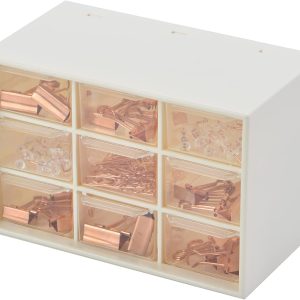 Shoccolt Desktop Drawer Organizer Mini Plastic Office Supplies Desk Storage Jewelry Organizer Box 9 Removable Drawers Storage Box Makeup Drawers for Office & Home White