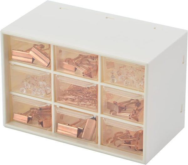 Shoccolt Desktop Drawer Organizer Mini Plastic Office Supplies Desk Storage Jewelry Organizer Box 9 Removable Drawers Storage Box Makeup Drawers for Office & Home White
