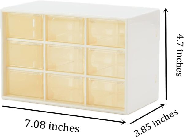 Shoccolt Desktop Drawer Organizer Mini Plastic Office Supplies Desk Storage Jewelry Organizer Box 9 Removable Drawers Storage Box Makeup Drawers for Office & Home White - Image 2