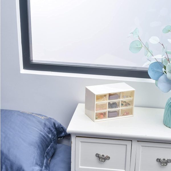 Shoccolt Desktop Drawer Organizer Mini Plastic Office Supplies Desk Storage Jewelry Organizer Box 9 Removable Drawers Storage Box Makeup Drawers for Office & Home White - Image 4