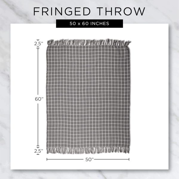 DII Modern Moroccan Cotton Blanket Throw with Fringe for Couch, Chair, Guest Room, Picnic, Camping, Beach, & Everyday Use, 50x60, Gray - Image 9