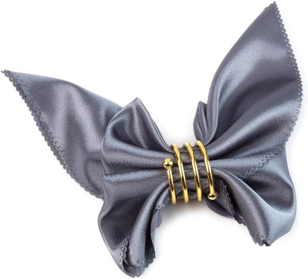 Gold Napkin Rings Set of 6, Napkin Rings Set Metal Napkin Holders Buckle for Cloth Napkins for Wedding, St. Patrick's Day, Easter, Banquet, Tea Party, Birthday, Thanksgiving Dining Table Decor - Image 2