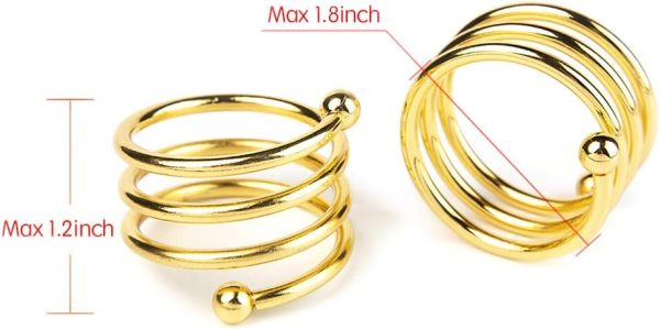 Gold Napkin Rings Set of 6, Napkin Rings Set Metal Napkin Holders Buckle for Cloth Napkins for Wedding, St. Patrick's Day, Easter, Banquet, Tea Party, Birthday, Thanksgiving Dining Table Decor - Image 3