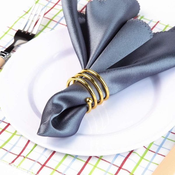 Gold Napkin Rings Set of 6, Napkin Rings Set Metal Napkin Holders Buckle for Cloth Napkins for Wedding, St. Patrick's Day, Easter, Banquet, Tea Party, Birthday, Thanksgiving Dining Table Decor - Image 6