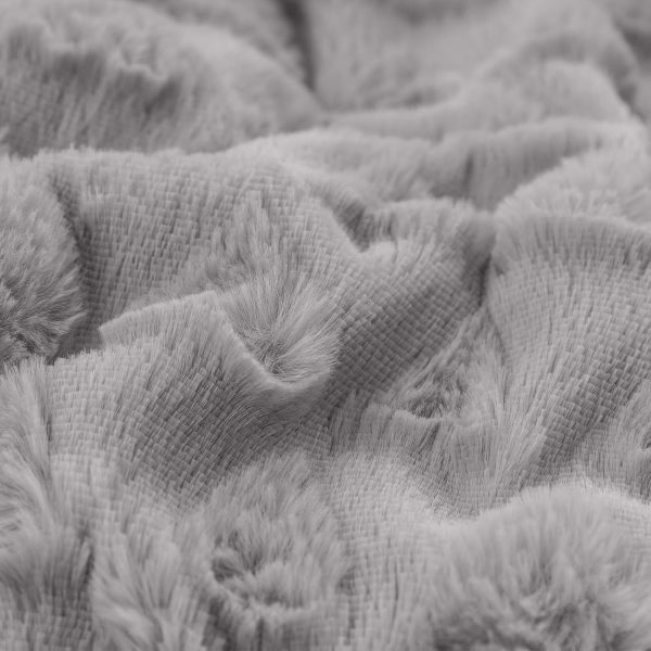 LOMAO Throw Blanket for Couch - Fleece Blankets & Throws Faux Fur Blanket Soft Fuzzy Sherpa Blanket Cozy Blanket Gift Throw Blankets for Bed,Sofa (50x60,Grey) - Image 3