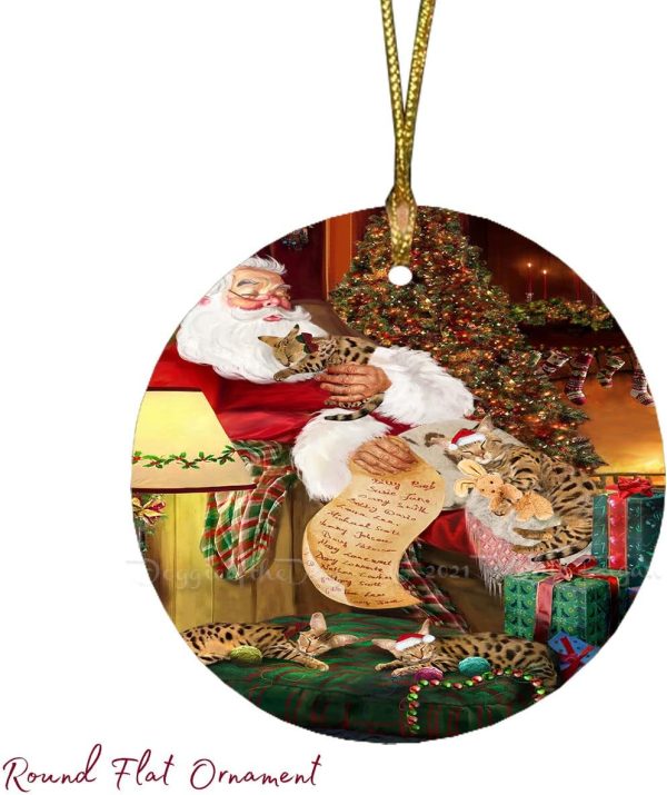 The Ultimate Dog Lover Christmas Basket Santa Sleeping with Savannah Cats Blanket, Pillow, Coasters, Magnet Coffee Mug and Ornament - Image 6
